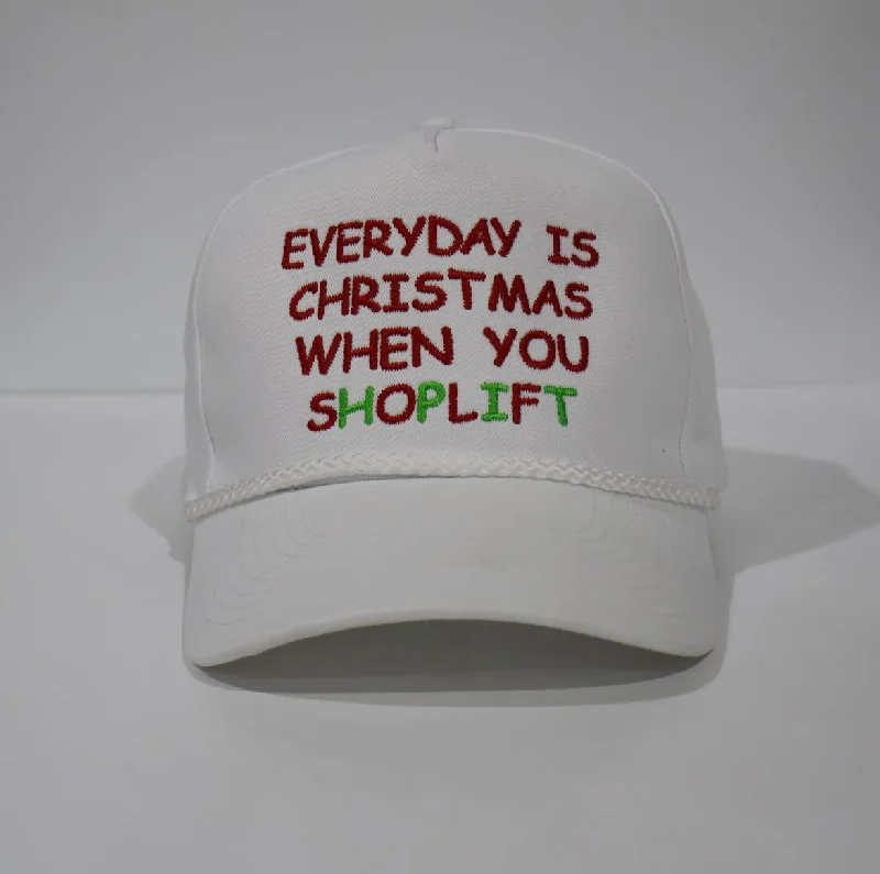 Beanies & headbands for good causes-Everyday is Christmas When You Shoplift Custom Embroidered SnapBack