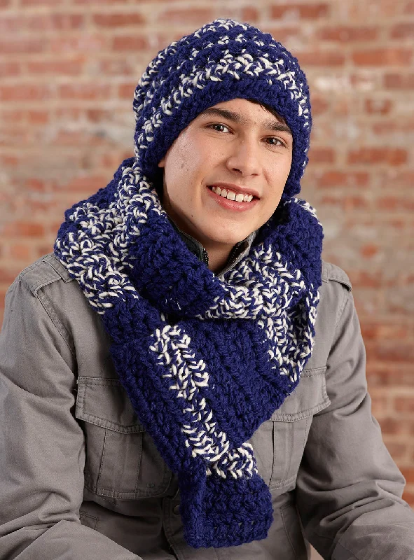 Beanies & headbands for festive themes-Touchdown Hat and Scarf Set Pattern (Crochet)