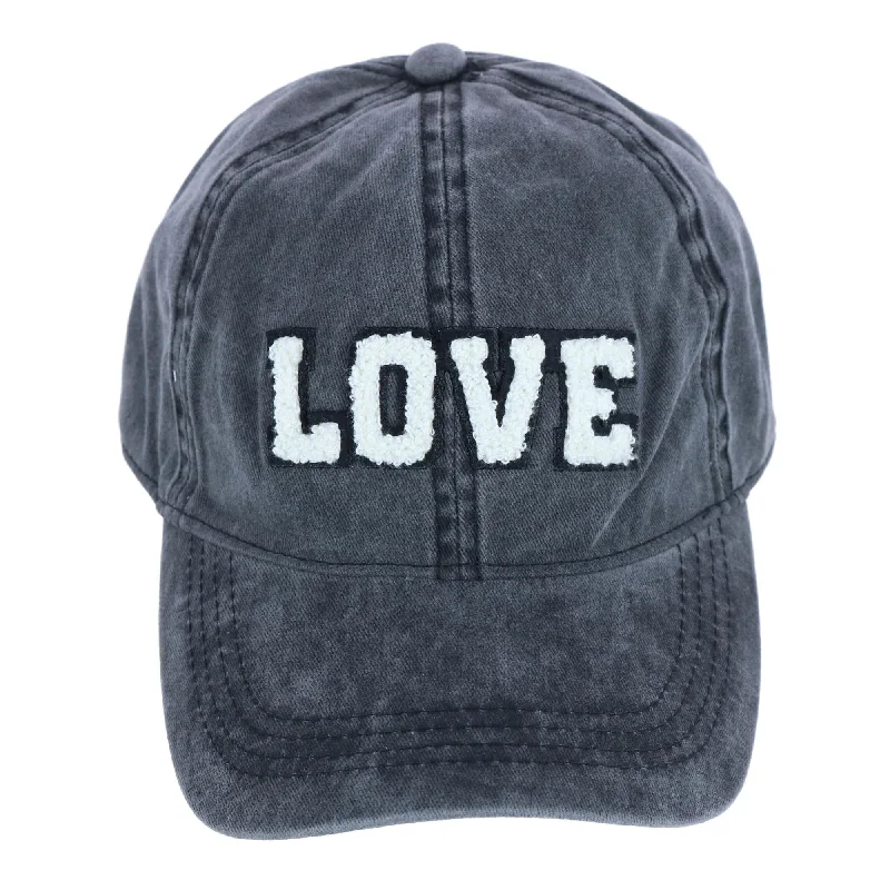 Baseball caps fashion blog-Baseball caps fashion blog-Baseball Caps with Buckle Straps-Women's Chenille Love Lettered Baseball Cap Hat