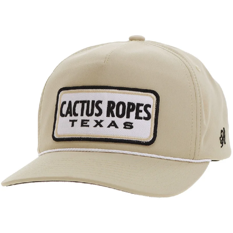 Beanies & headbands for forest walks-"CR104" Cactus Ropes Hat Tan w/Black/White Patch