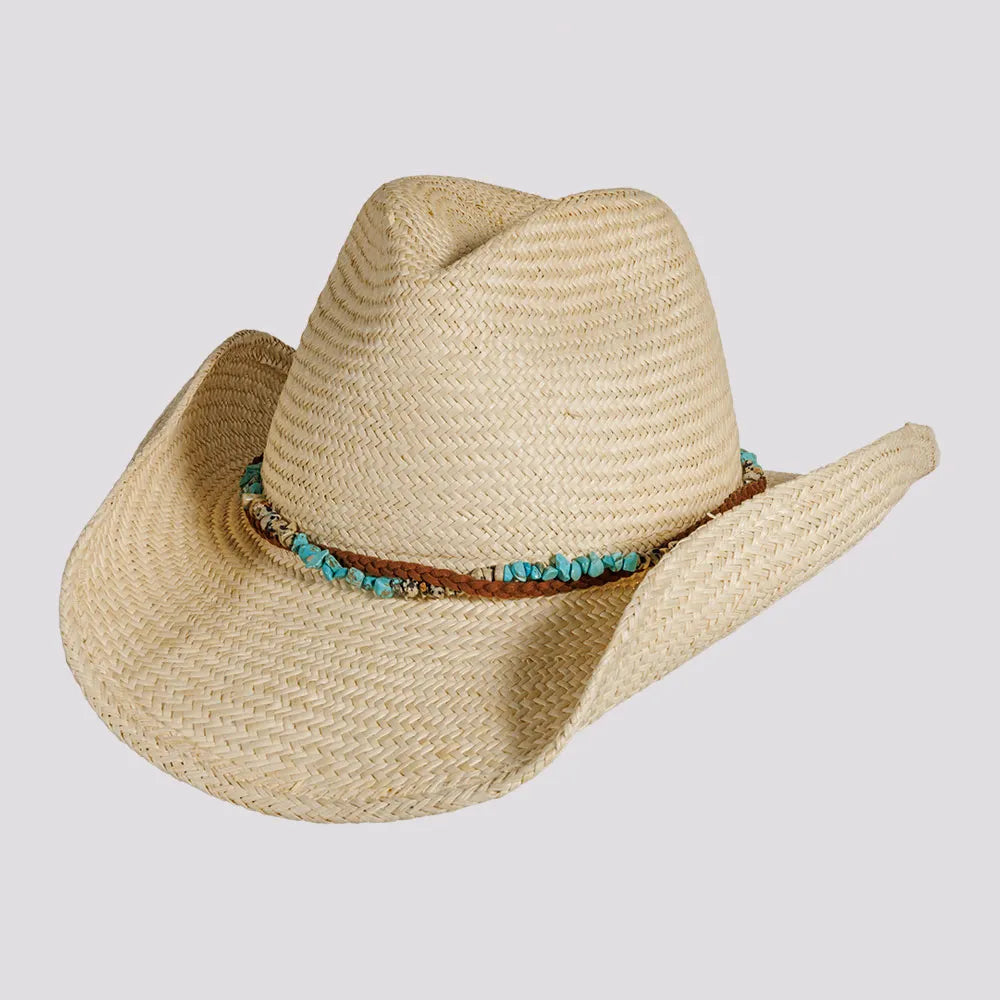 Womens Hats for ridge dinners-Destin | Womens Western Straw Cowgirl Hat