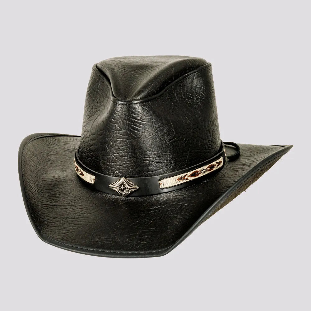 Womens Hats for icy peaks-Badlands | Womens Buffalo Leather Cowgirl Hat