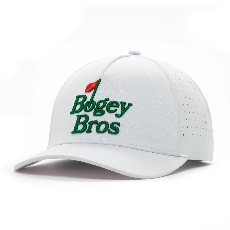 Beanies & headbands for self love-Bogey Bros White - Performance Golf Hat - Snapback