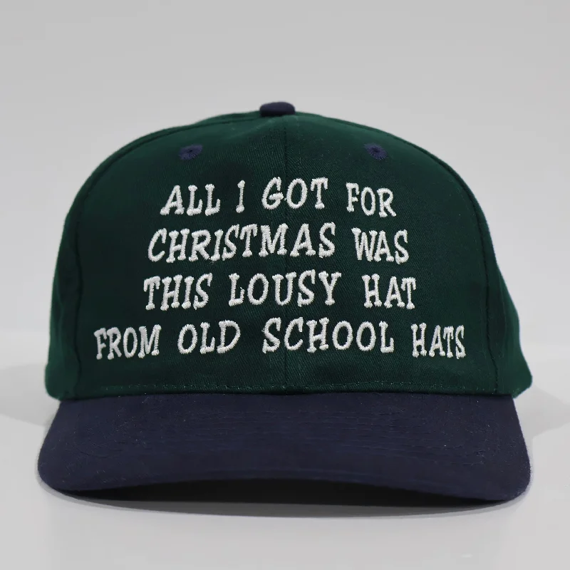 Beanies & headbands for trade goods-All I Got For Christmas Was This Lousy Hat From Old School Hats Custom Embroidered Strap-back green/navy hat