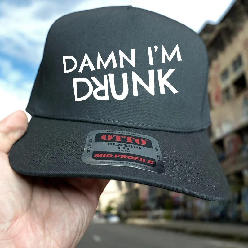 Beanies & headbands for snug nights-DAMN IM DRUNK HAT CUSTOM EMBROIDERY