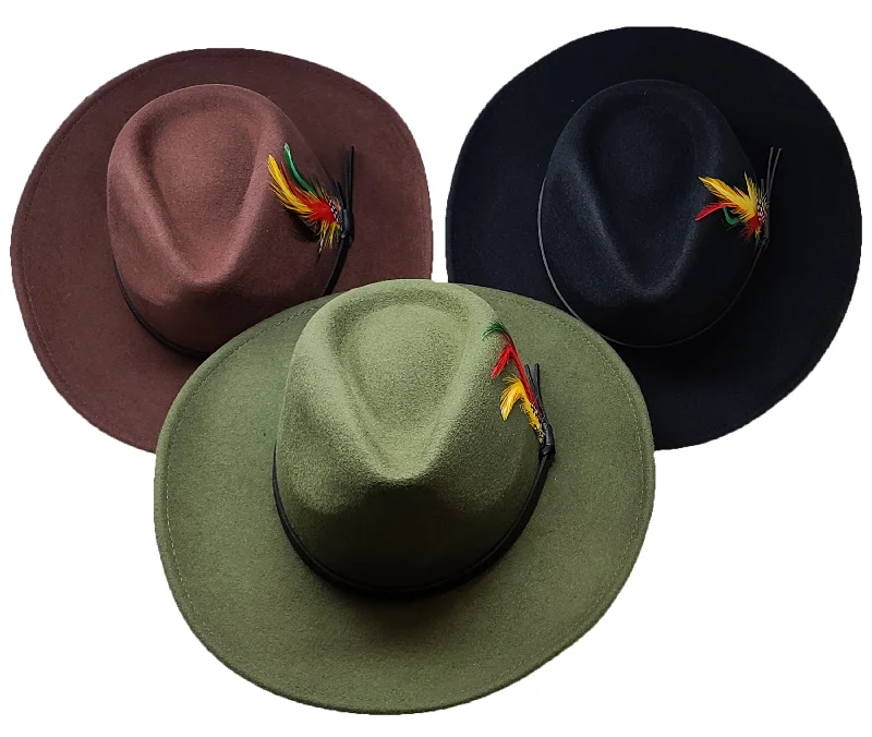 Wool hats for everyday-Wide Brim Cowboy Hat | Outback Crushable Wool