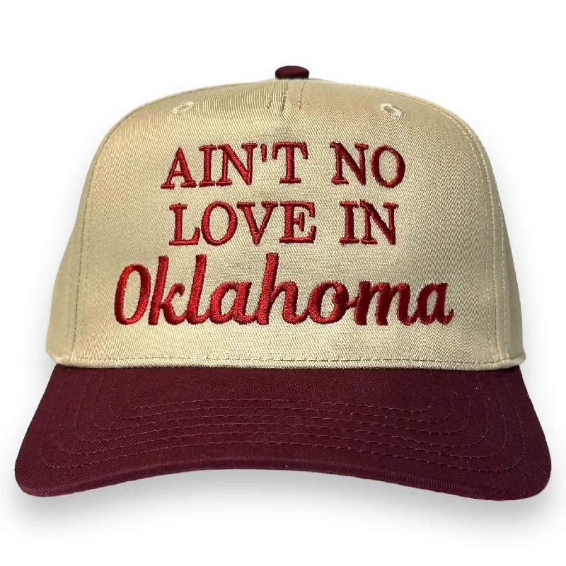 Beanies & headbands for no itch-AIN’T NO LOVE IN OKLAHOMA HAT CUSTOM EMBROIDERY