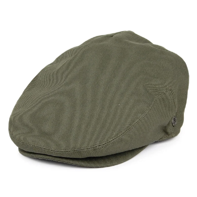 Beanies & headbands for checkered-Brushed Cotton Flat Cap Olive Wholesale Pack