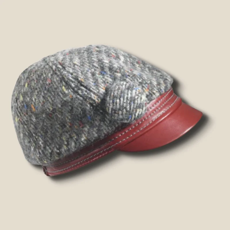 Womens Hats for sunny cliffs-Women's Angora Knit And Leather Cap -  Save 40%