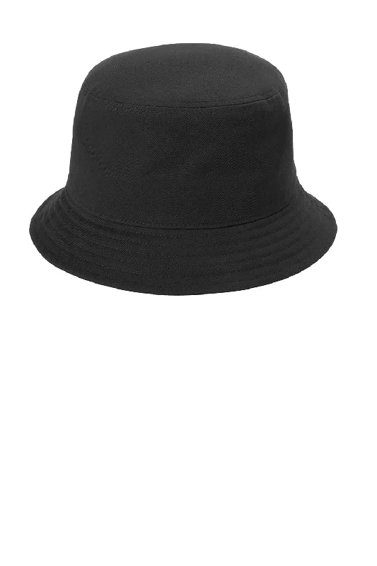 Bucket hats tiktok-Wool hats for pet fields-Port Authority Mens Twill Short Brim Bucket Hat - Black - New