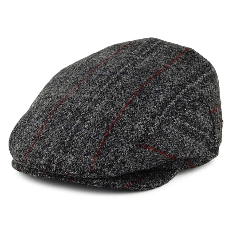 Beanies & headbands for stitched logos-Harris Tweed Loch Alsh Flat Cap - Grey Multi