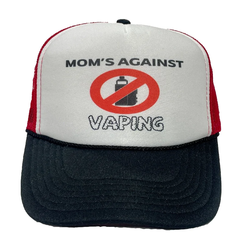 Beanies & headbands for orange tones-Mom’s against vaping custom printed mesh trucker hat SnapBack