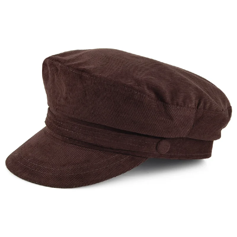 Beanies & headbands for own voice-Corduroy Fiddler Cap - Brown Wholesale Pack