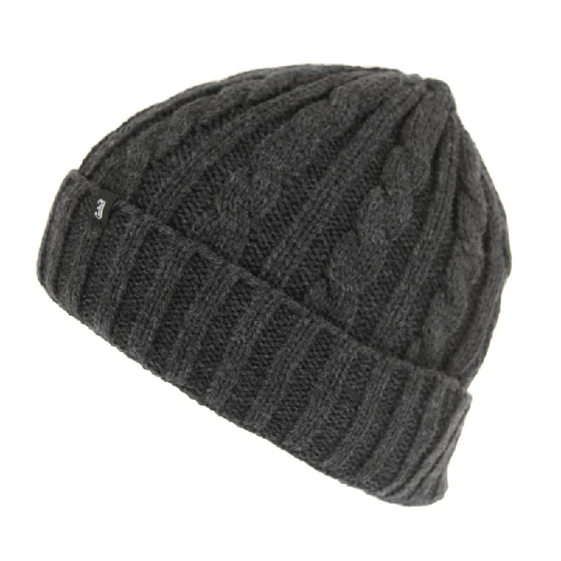 Beanies & headbands for farm life-Cable Knit Beanie Hat - Dark Grey -  Wholesale Pack