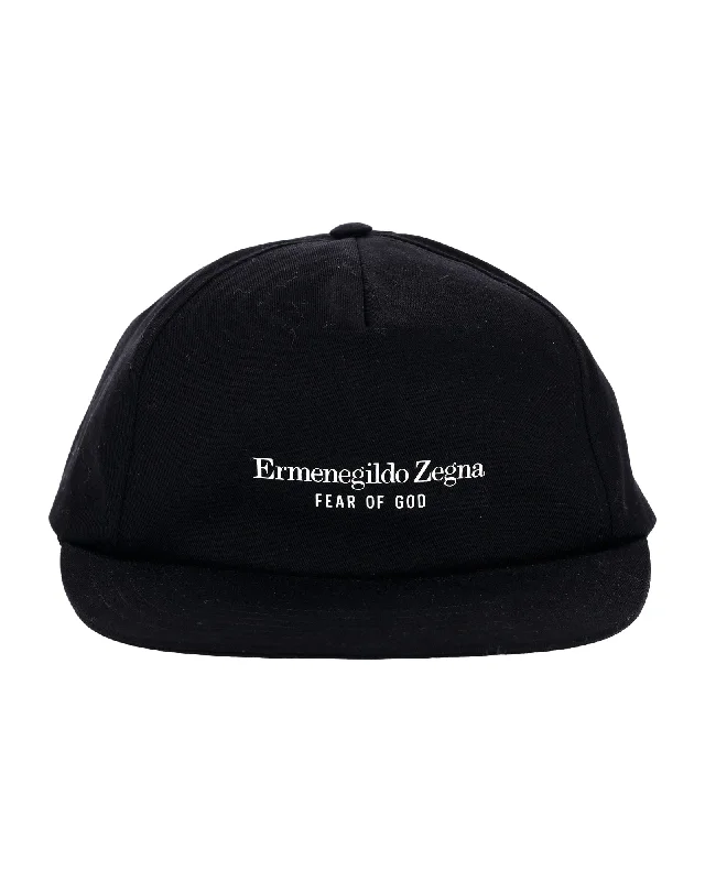 Baseball caps group event-Baseball caps group event-Baseball Caps with Clip Straps-Fear of God x Ermenegildo Zegna Baseball Hat in Black Cotton