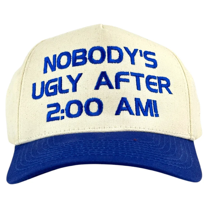 Beanies & headbands for weekly use-NOBODY’S UGLY AFTER 2:00 AM Embroidered Hat