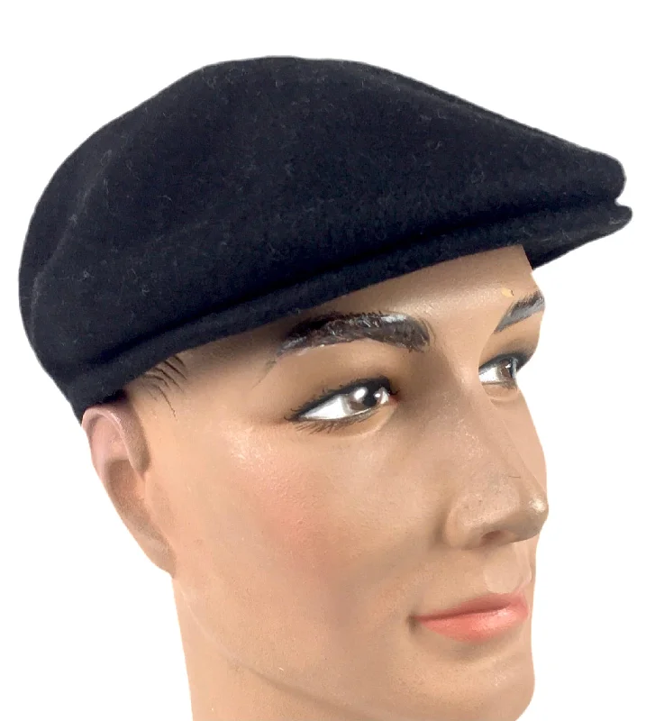 Wool hats wear resistant-Luton Cheese Cutter Flat Cap Wool Felt - French Navy - S/M and M/L