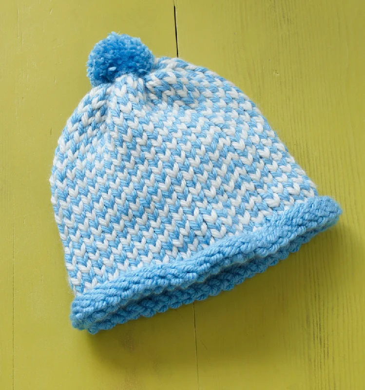 Beanies & headbands for thick layers-Birds Eye Loom Knit Hat Pattern