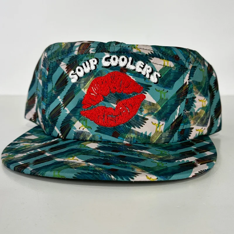 Beanies & headbands for bike rides-SOUP COOLERS Green SNAPBACK CAP FUNNY HAT CUSTOM EMBROIDERED COLLAB JUSTIN STAGNER