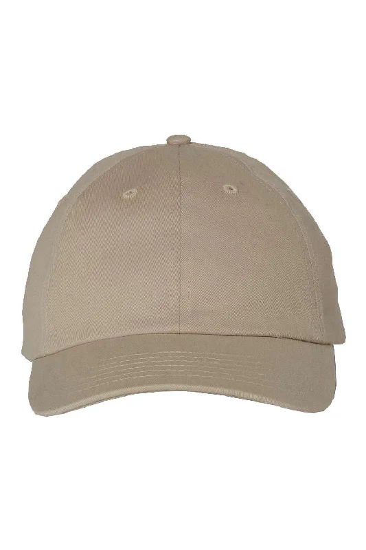 Mens hats for hill biking-Mens hats with ray pattern-Valucap Mens Brushed Twill Adjustable Hat - Khaki Brown