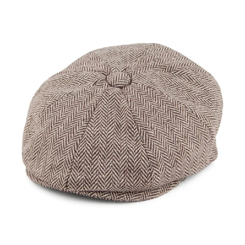 Beanies & headbands for sale racks-Baby Herringbone Newsboy Cap - Brown