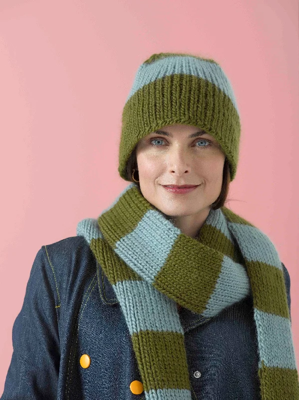 Beanies & headbands for snow caps-Bleecker Street Hat and Scarf Pattern (Knit)