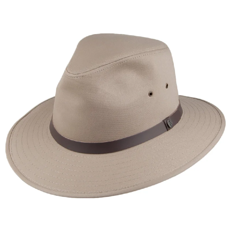 Beanies & headbands for packed days-Cotton Safari Fedora Hat - British Tan