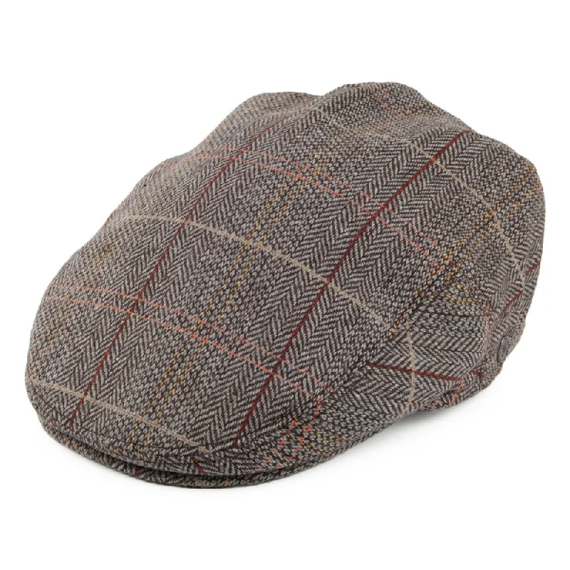 Beanies & headbands for high buns-Tweed Flat Cap - Brown-Grey