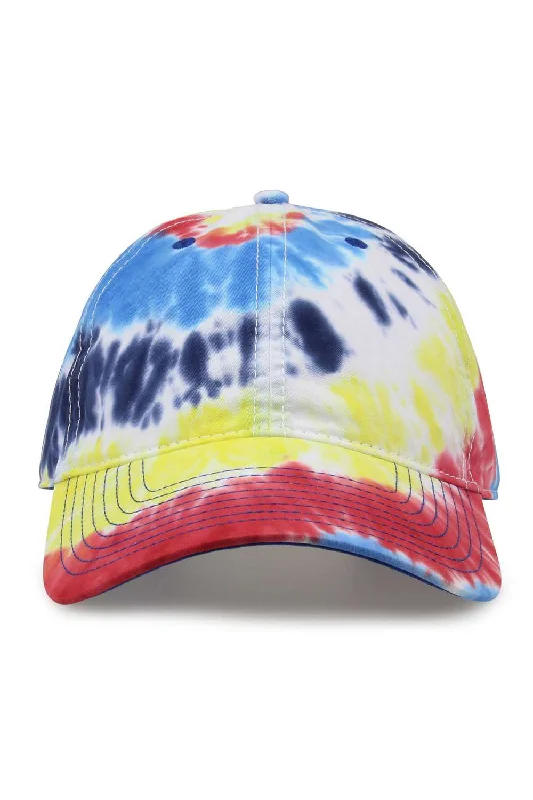 Mens hats with pixel patterns-Mens hats with moisture-wicking feature-The Game Mens Tie-Dye Twill Adjustable Hat - Rainbow - Closeout