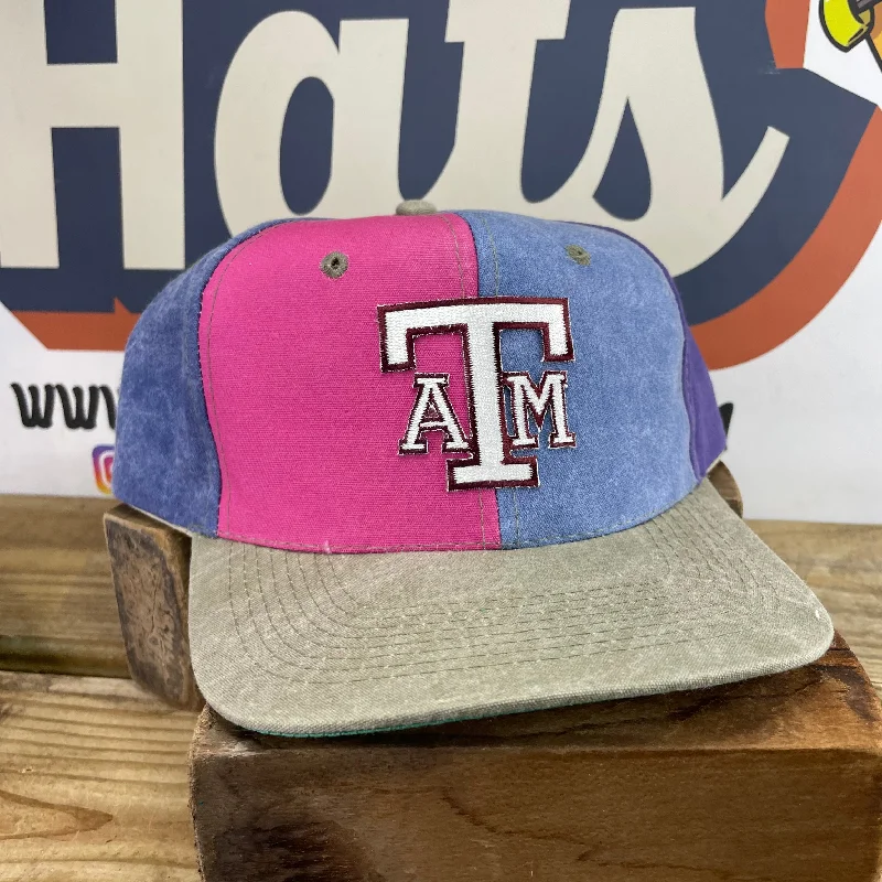 Beanies & headbands for authors-Custom Pin Wheel Colorway Texas A&M patch vintage Snapback Hat Cap