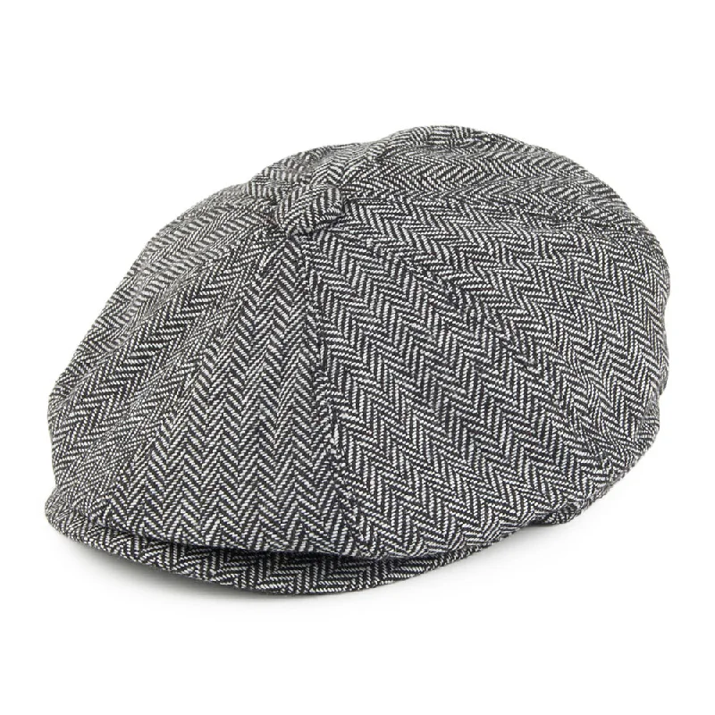 Beanies & headbands for fall feasts-Herringbone Newsboy Cap - Grey