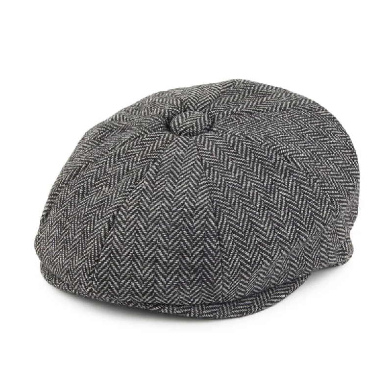 Beanies & headbands for weekend fun-Baby Herringbone Newsboy Cap - Charcoal