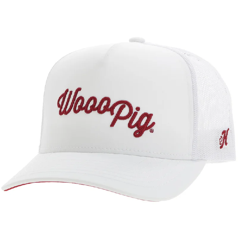 Beanies & headbands for unique fits-"University Of Arkansas" Hat White w/Red Woo Pig Logo