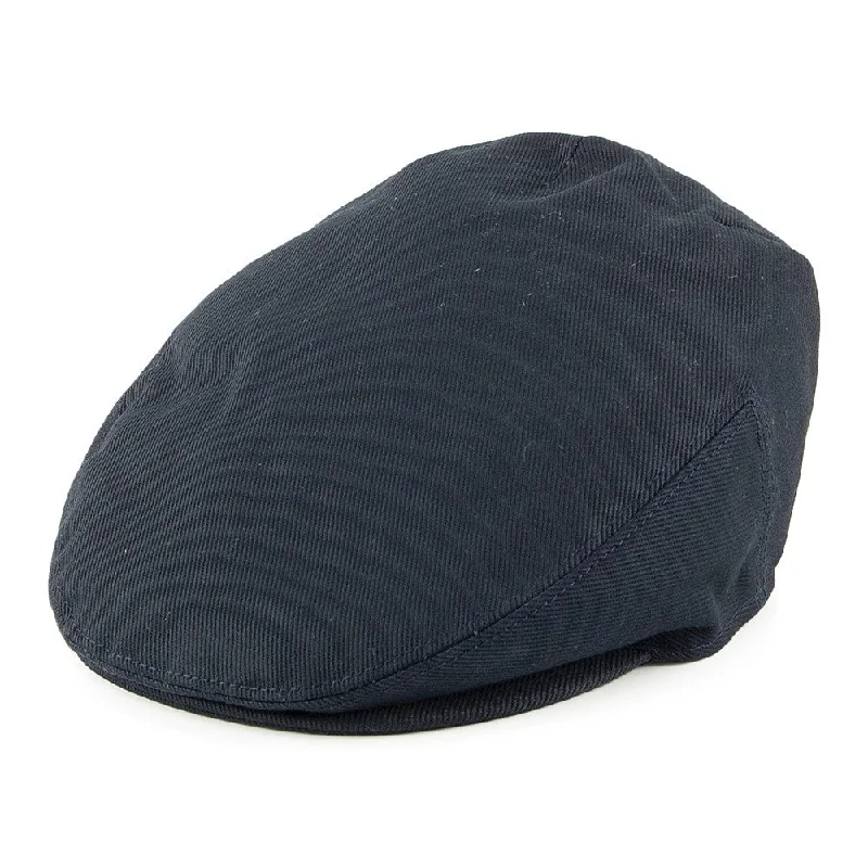 Beanies & headbands for scarf ties-Kids Cotton Flat Cap Navy Wholesale Pack