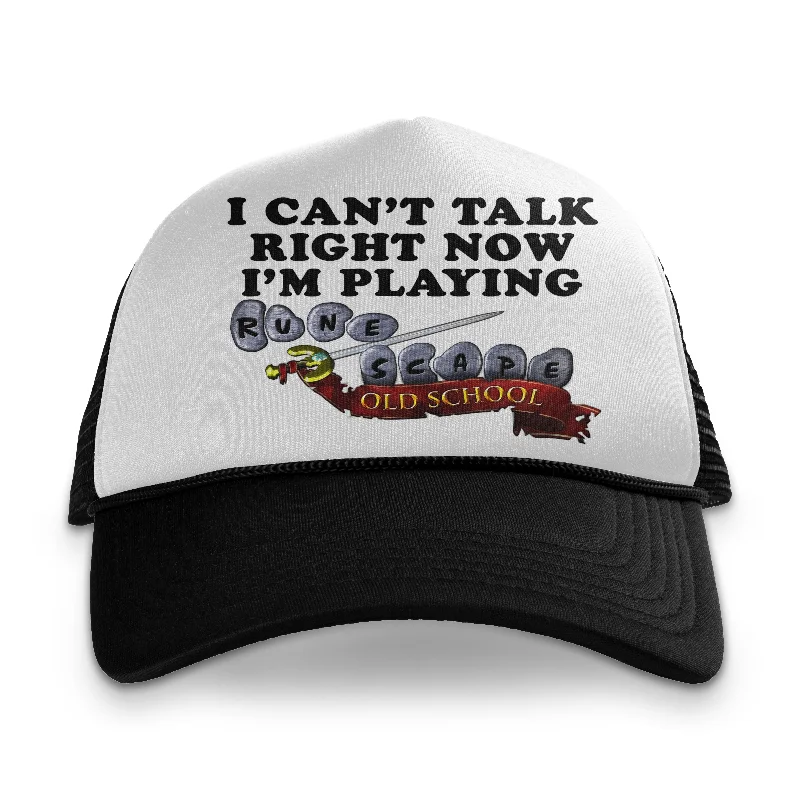 Beanies & headbands for older adults-I Can't Talk Right Now I'm Playing Rune Scape