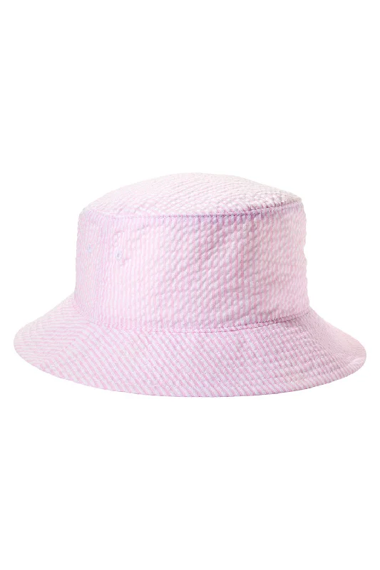 Bucket hats stars-Wool hats for pet shades-Big Accessories Mens Crusher Bucket Hat - Seersucker Pink