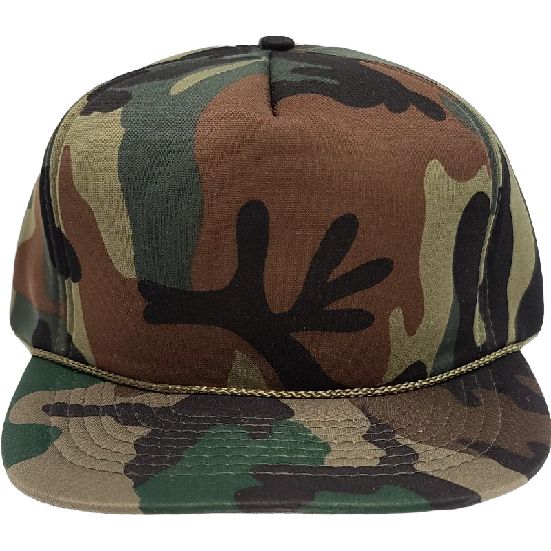 Beanies & headbands for all times-Vintage Full Foam Camo SnapBack Hat