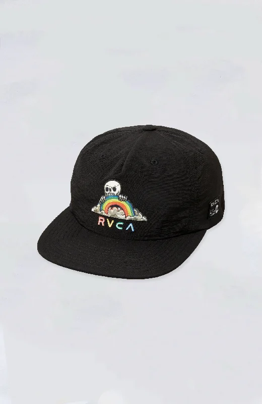 Beanies & headbands for shower favors-RVCA - Rainbow Skull Snapback Hat