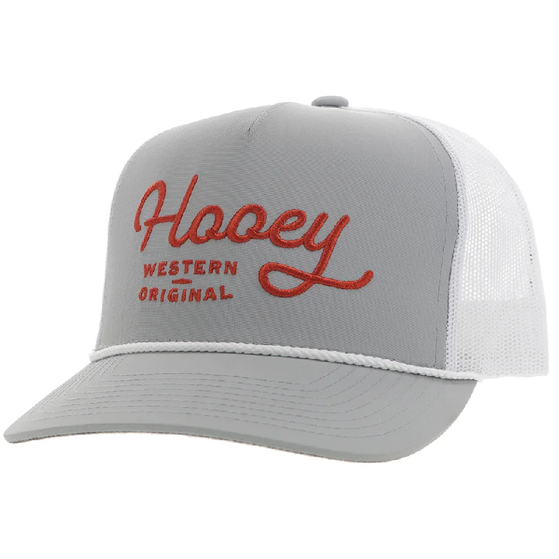 Beanies & headbands for long outings-"OG" Hooey Hat Grey/White w/Orange Stitching