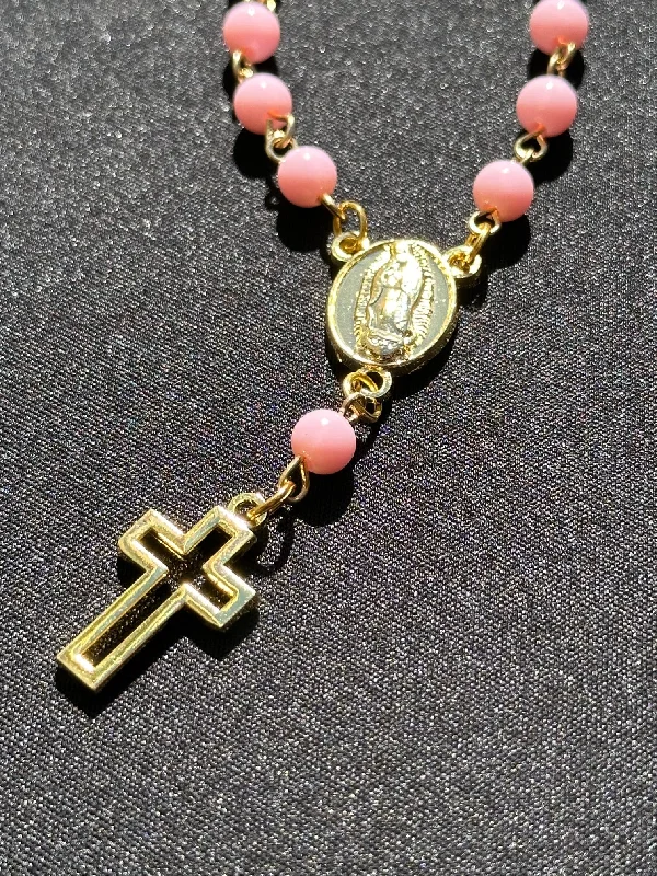 Beanies & headbands for logo prints-NEW' PINK EXCLUSIVE ROSARY STYLE "VIRGENCITA" CHAIN (VERY LIMITED)