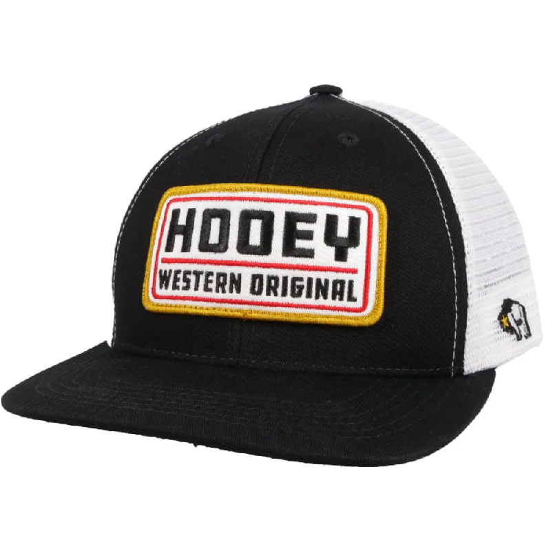 Beanies & headbands for city life-Hooey Black/White Trucker Hat w/Black/White Patch