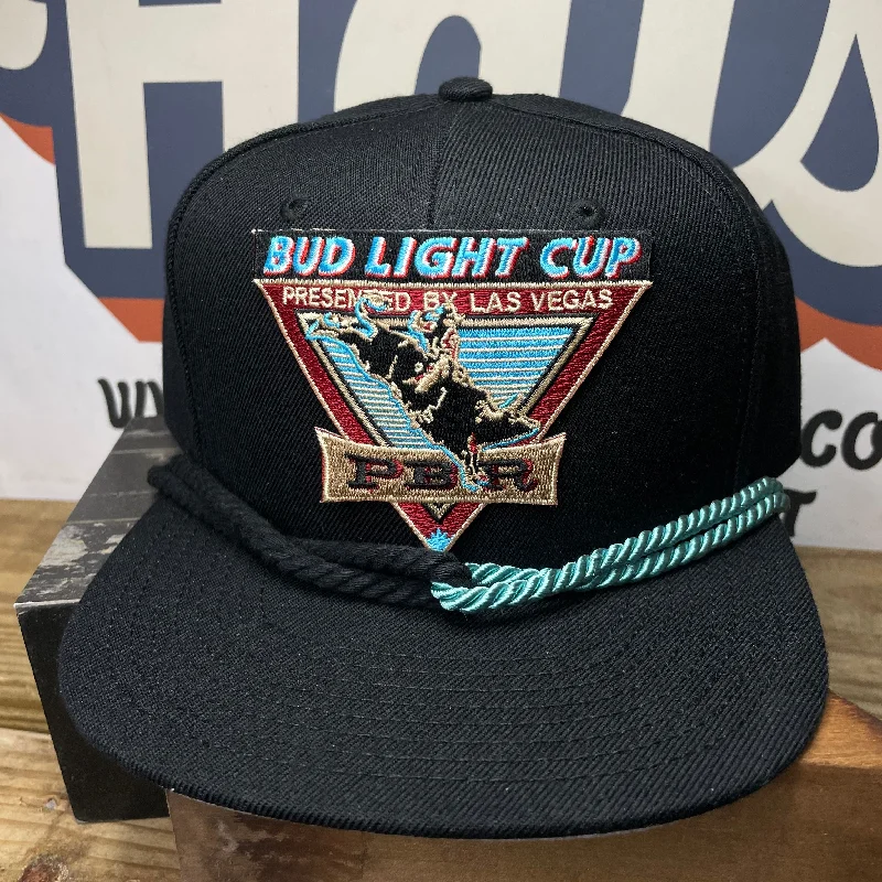 Beanies & headbands for garden care-Custom Bud Light Cup patch Double Rope Snapback Hat Cap (Limited Availability)