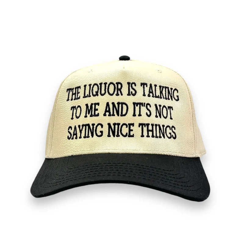 Beanies & headbands for all clothes-The Liquor is Talking To Me Embroidery Hat