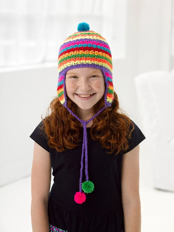 Beanies & headbands for yellow flair-Colorful Earflap Hat Pattern (Crochet)