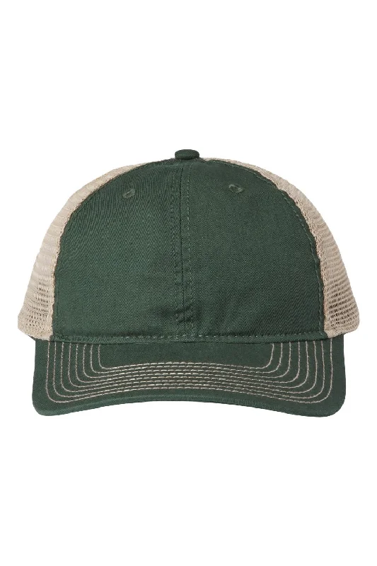 Mens hats for ridge runs-Mens hats for holiday parties-The Game Mens Soft Snapback Trucker Hat - Dark Green/Khaki