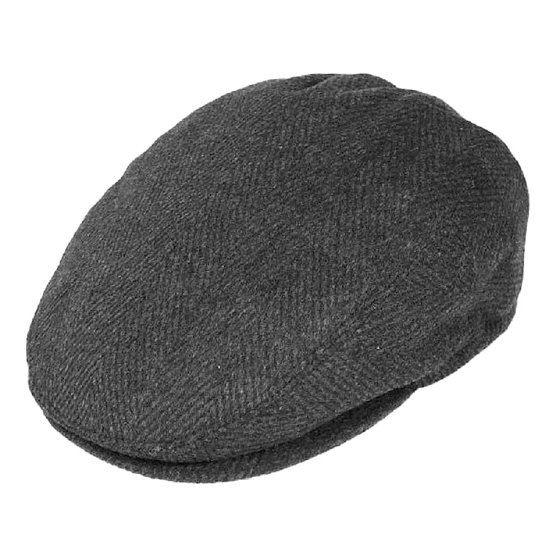 Beanies & headbands for dotted prints-Herringbone Flat Cap - Charcoal