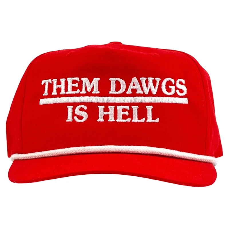 Beanies & headbands for big days-THEM DAWGS IS HELL HAT CUSTOM EMBROIDERY