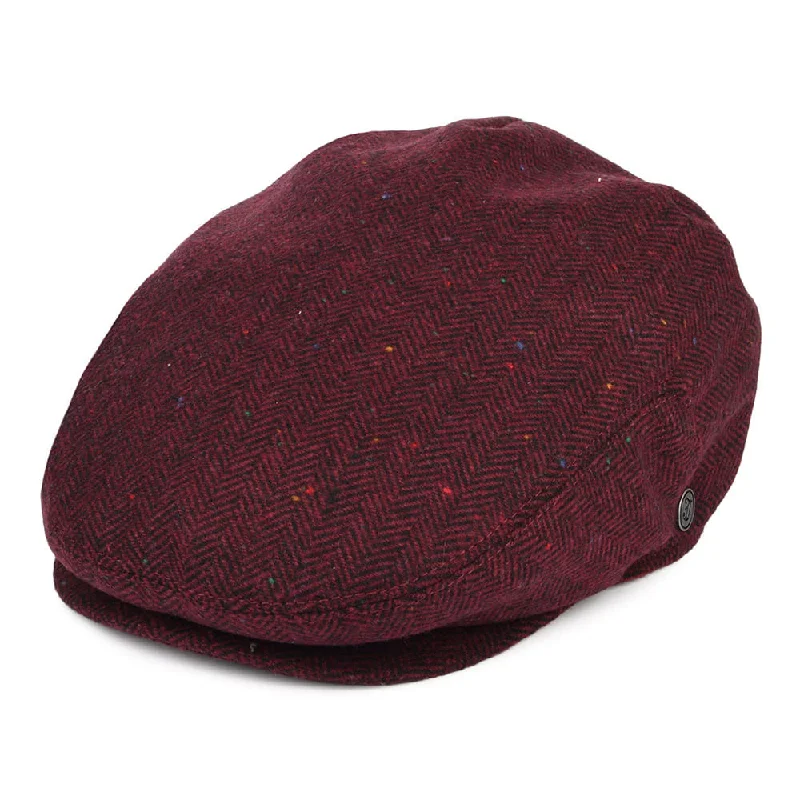 Beanies & headbands for vivid colors-Hillcrest Flat Cap Burgundy-Black Wholesale Pack