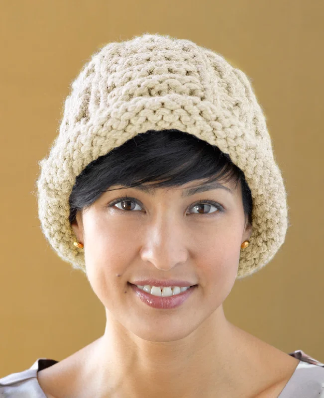 Beanies & headbands for windproof wear-Cream Knit Hat Pattern