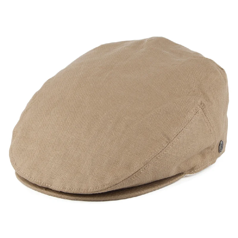 Beanies & headbands for winter hikes-Linen Flat Cap - Camel